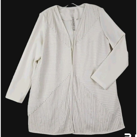 Chico’s ~Woman Size 2 (L) ~ Ivory/Vanilla Cardigans Open Front Long Sleeve. - Picture 1 of 9